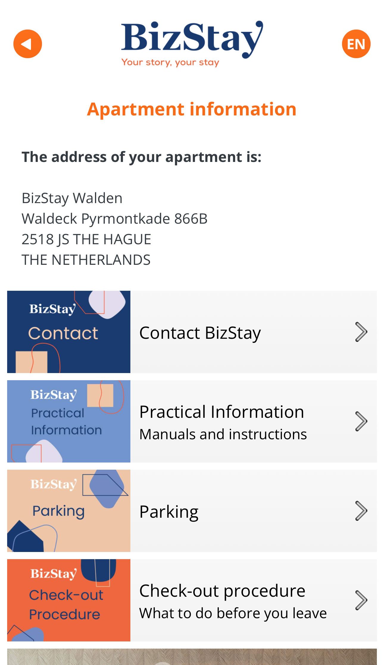 Mobile app BizStay