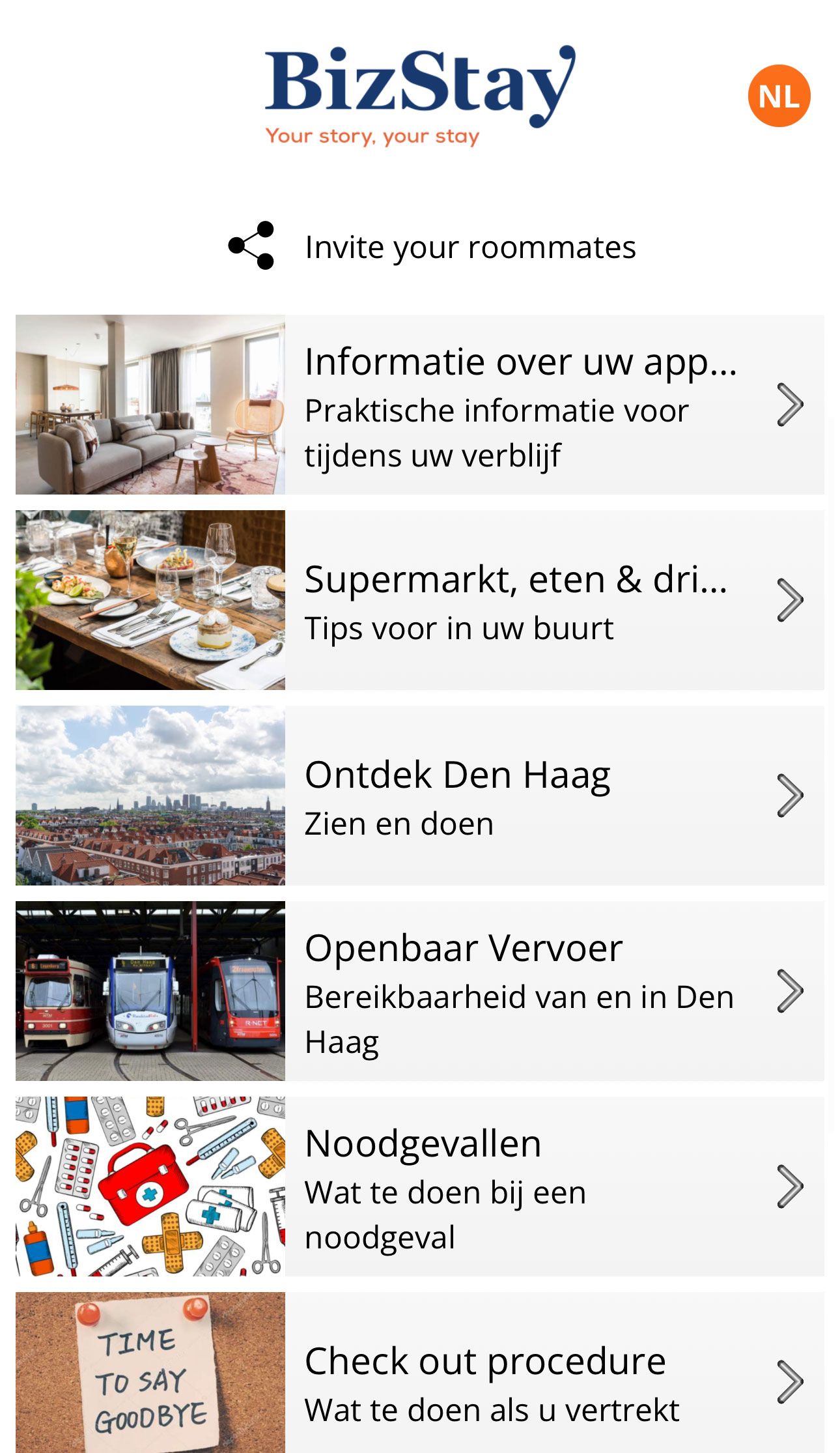 Mobile app BizStay